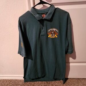 1995 Harley Davidson Mens Western Connecticut Chapter Polo Shirt Green Size L